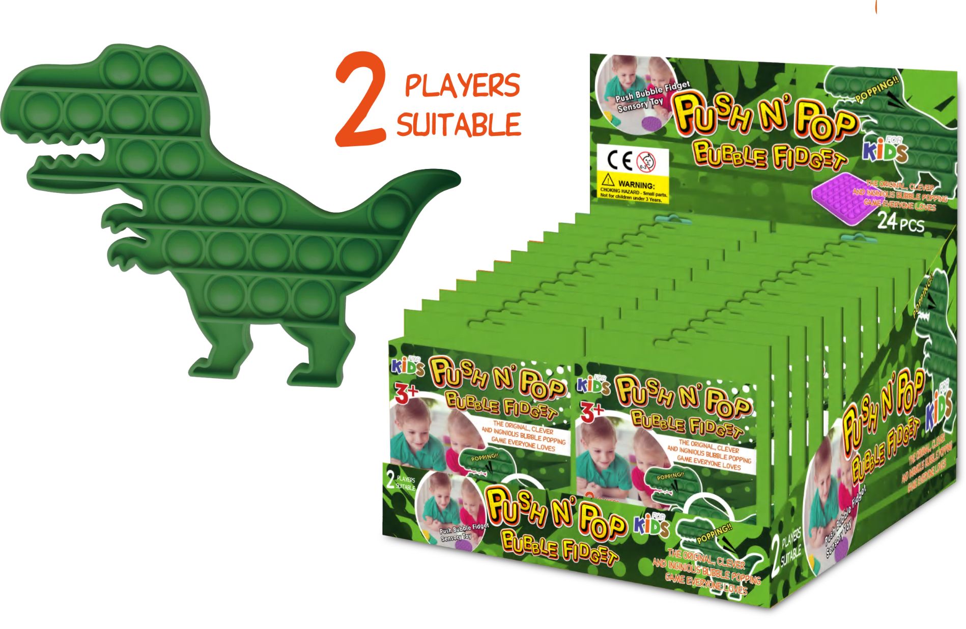 Pop it Bubble's fidget Dino/1/24/96 11290044 - Gama Brands