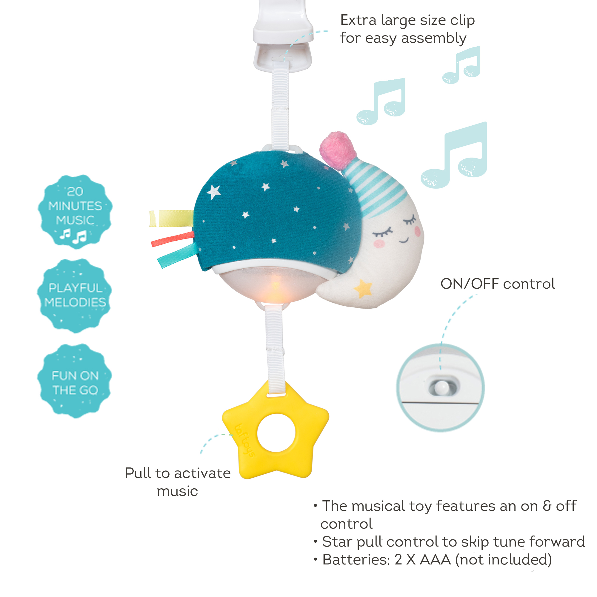 Taf Toys Κρεμαστό Μουσικό Παιχνίδι Musical Mini Moon T-12585 φωτογραφία