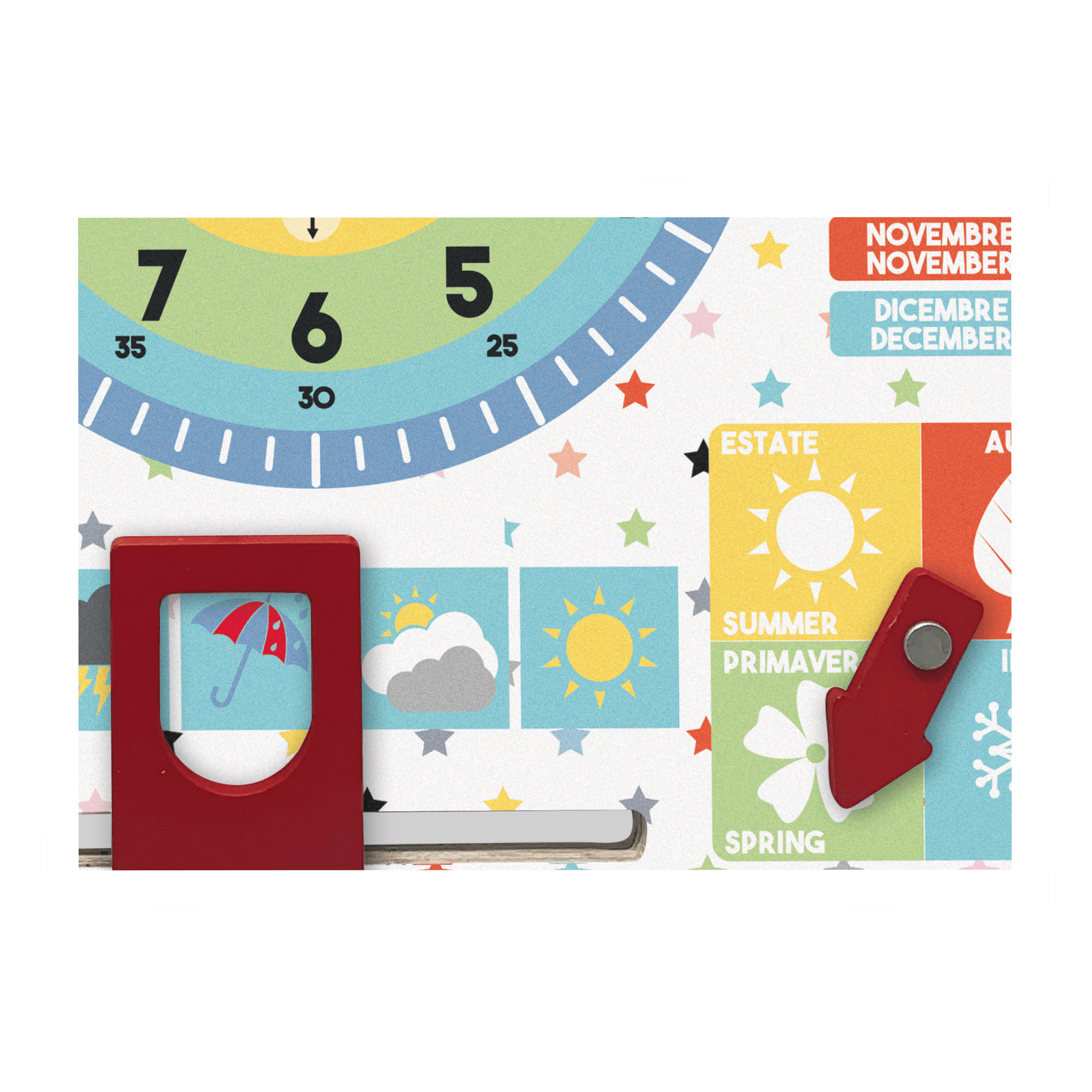 Wood' N Play Ξύλινο Ημερολόγιο Εκπαιδευτικό Αγγλικά-Ιταλικά PRG00505 φωτογραφία