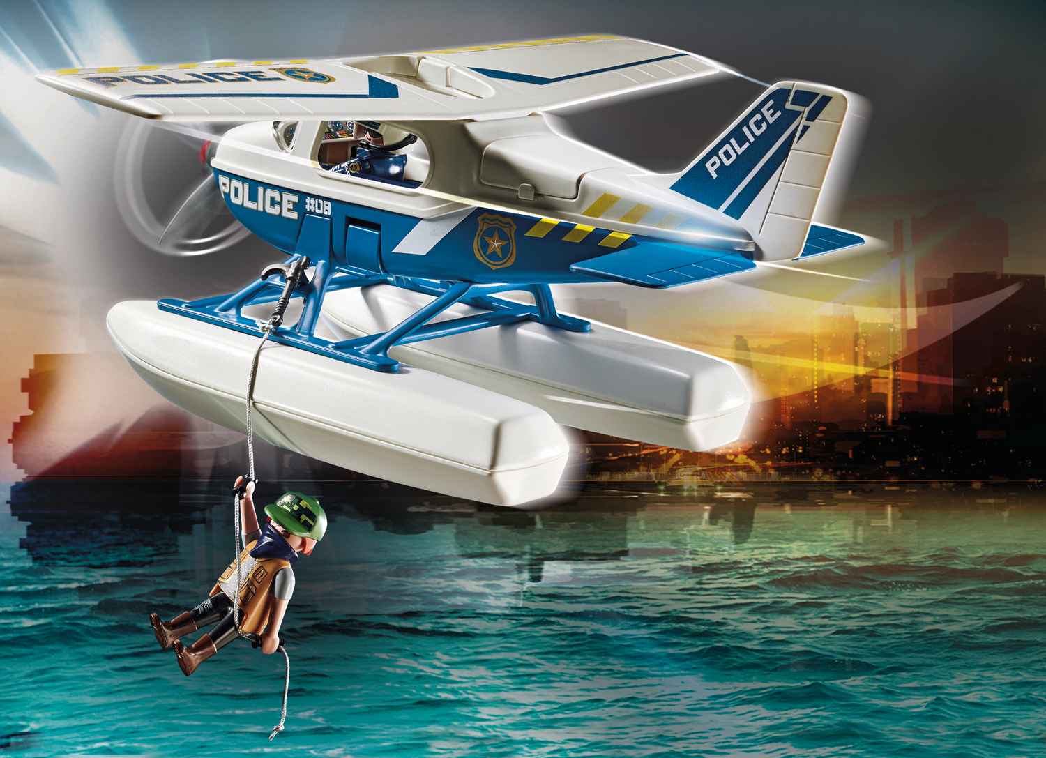 Playmobil City Action Καταδίωξη Λαθρέμπορου από Αστυνομικό Υδροπλάνο 70779 φωτογραφία