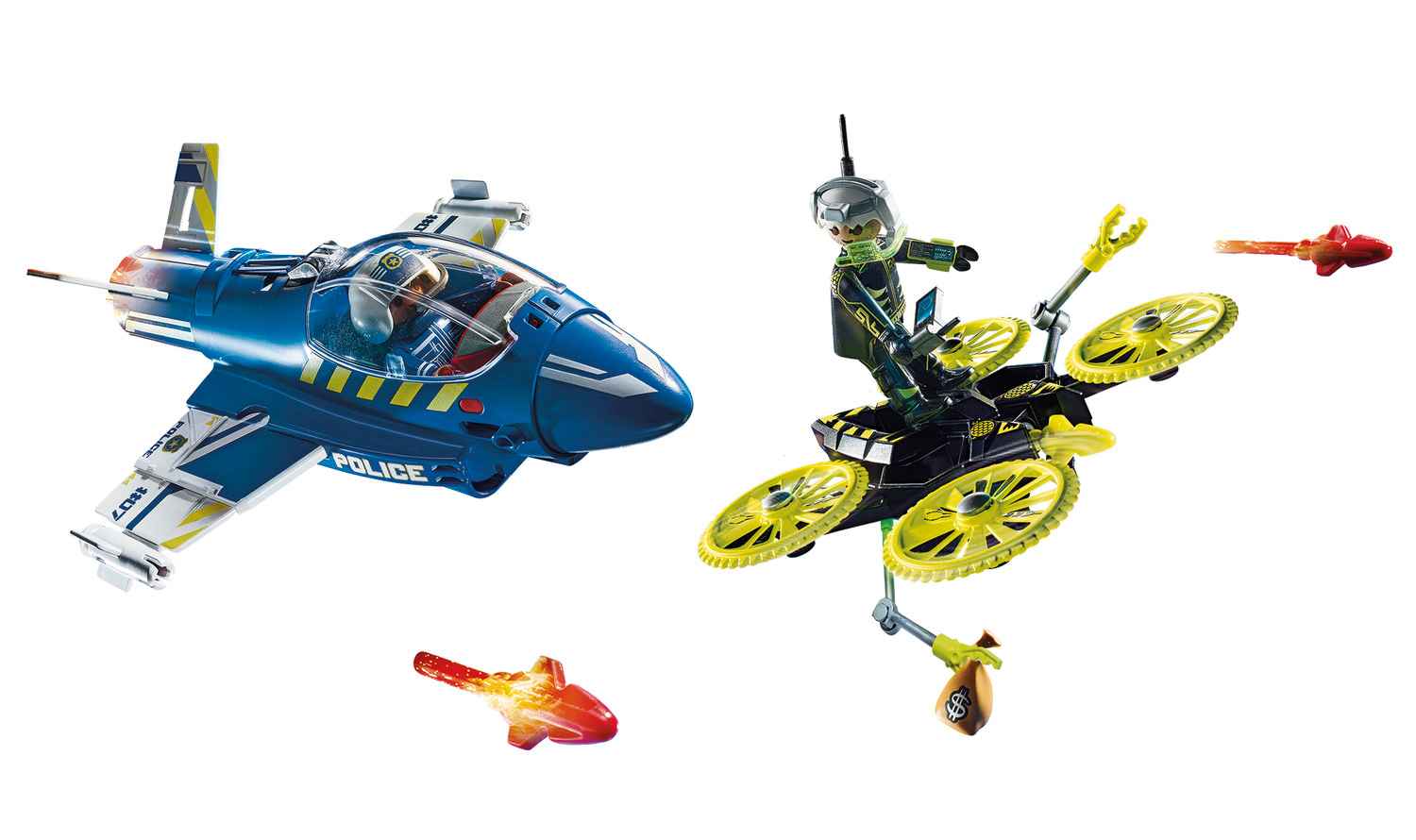 Playmobil City Action Καταδίωξη drone από Αστυνομικό Τζετ 70780 φωτογραφία