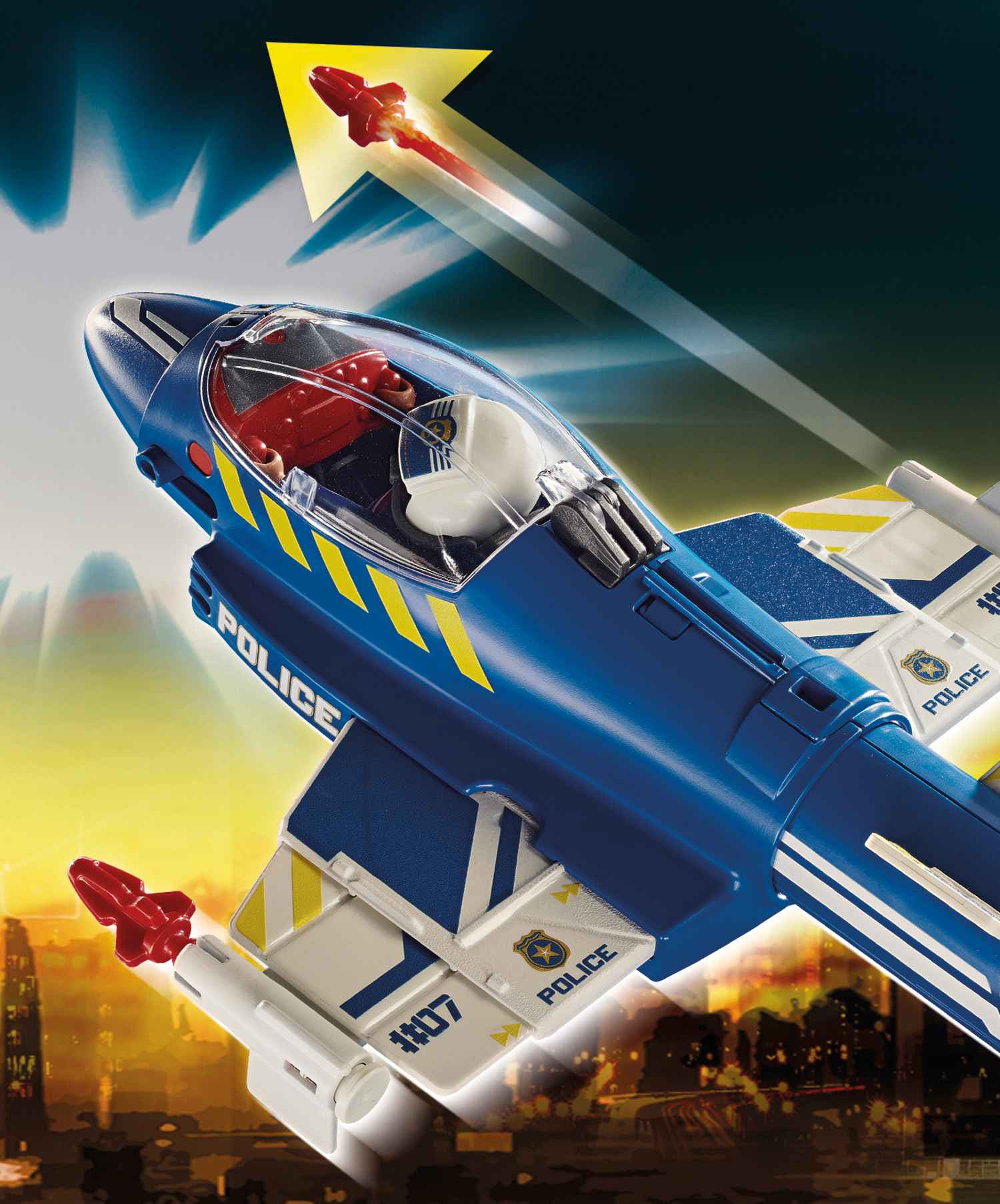 Playmobil City Action Καταδίωξη drone από Αστυνομικό Τζετ 70780 φωτογραφία