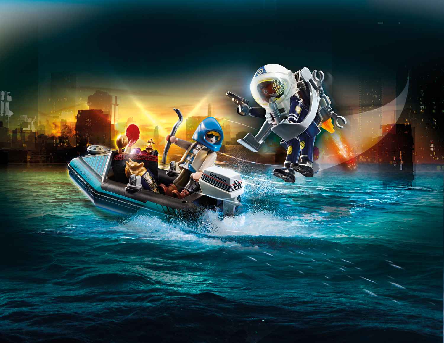 Playmobil City Action Σύλληψη Ληστή Έργων Τέχνης από Αστυνομικό jetpack 70782 φωτογραφία