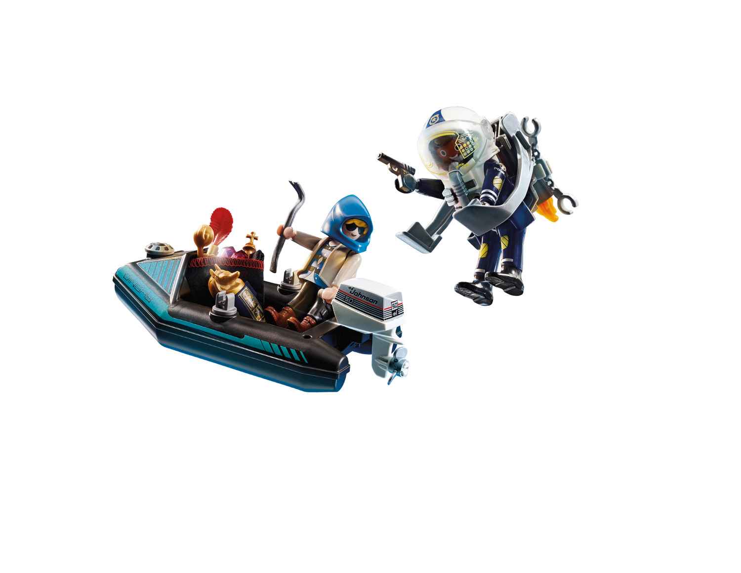 Playmobil City Action Σύλληψη Ληστή Έργων Τέχνης από Αστυνομικό jetpack 70782 φωτογραφία