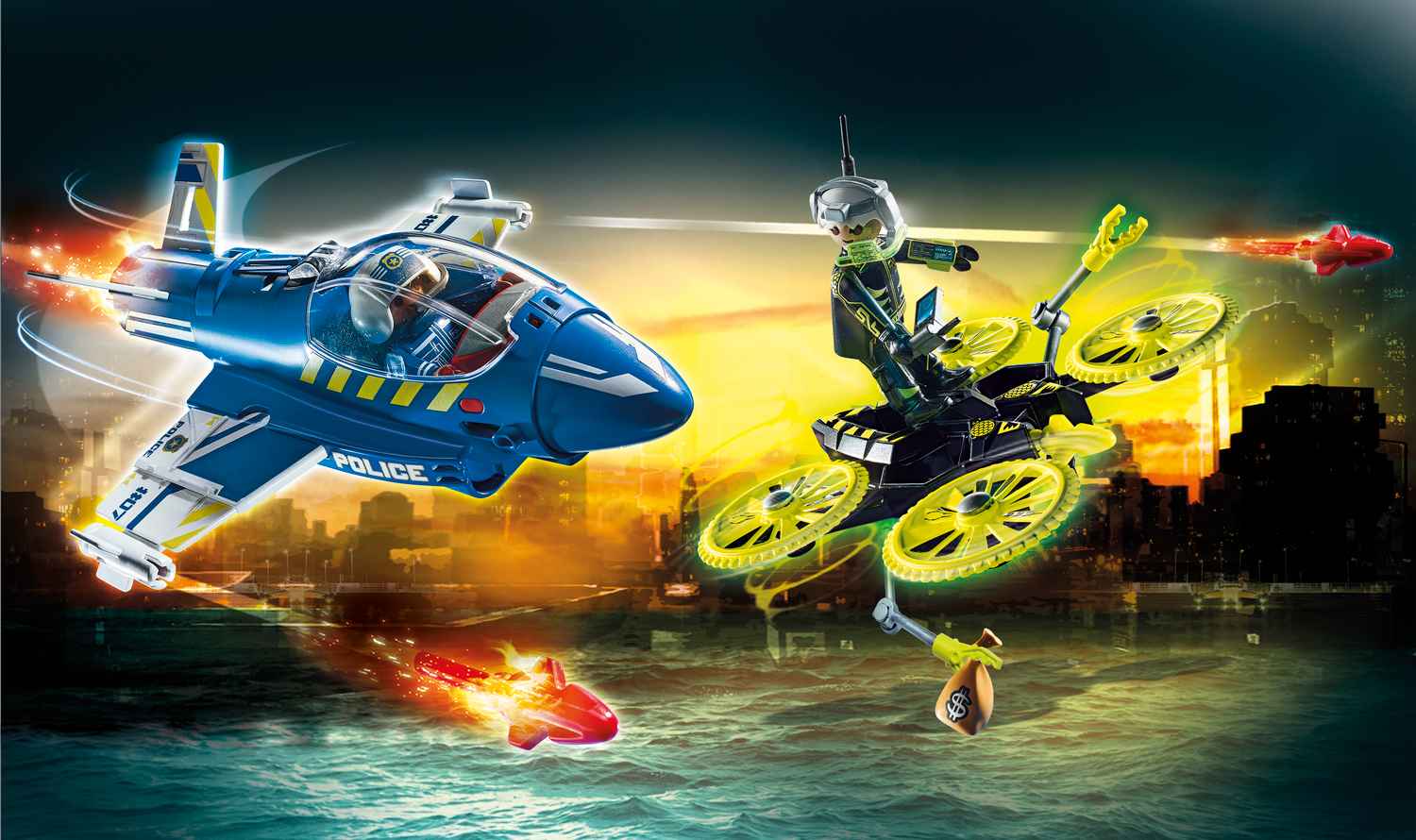 Playmobil City Action Καταδίωξη drone από Αστυνομικό Τζετ 70780 φωτογραφία