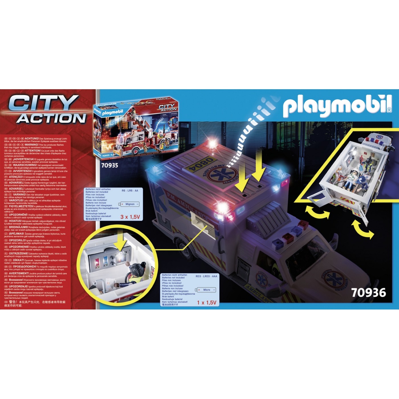 Playmobil City Action US Ambulance: Όχημα Πρώτων Βοηθειών 70936 φωτογραφία