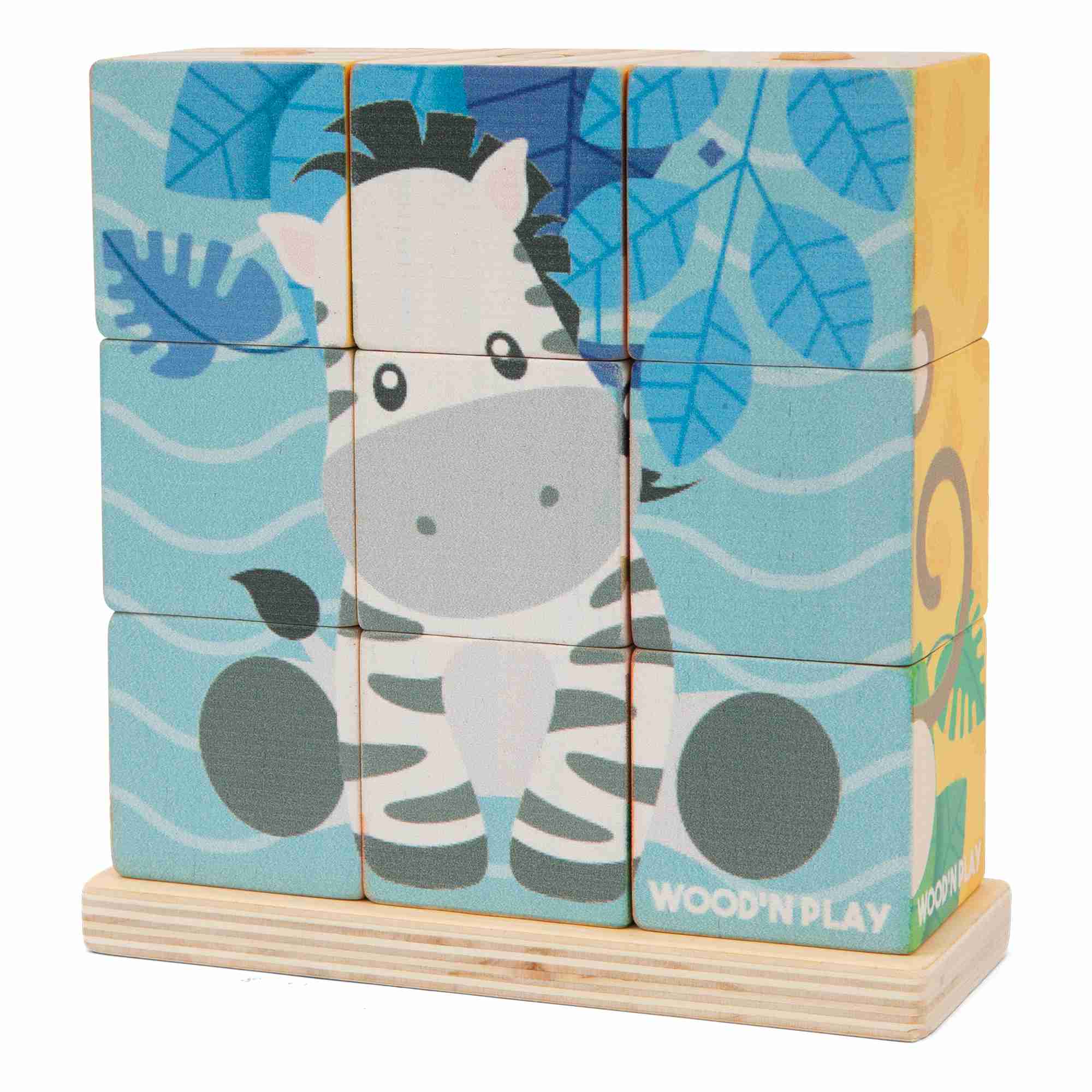 Wood' N Play Παζλ με Ξύλινους Κύβους με Θέμα Ζωάκια 4 Σχέδια 1242547 φωτογραφία