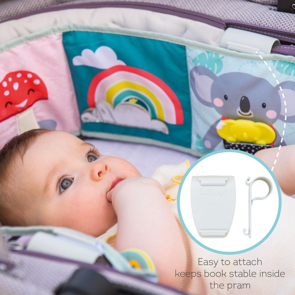 Taf Toys Koala Clip-on Pram Book Μαλακό Βρεφικό Βιβλίο Δύο Όψεων T-12615 - Taf Toys