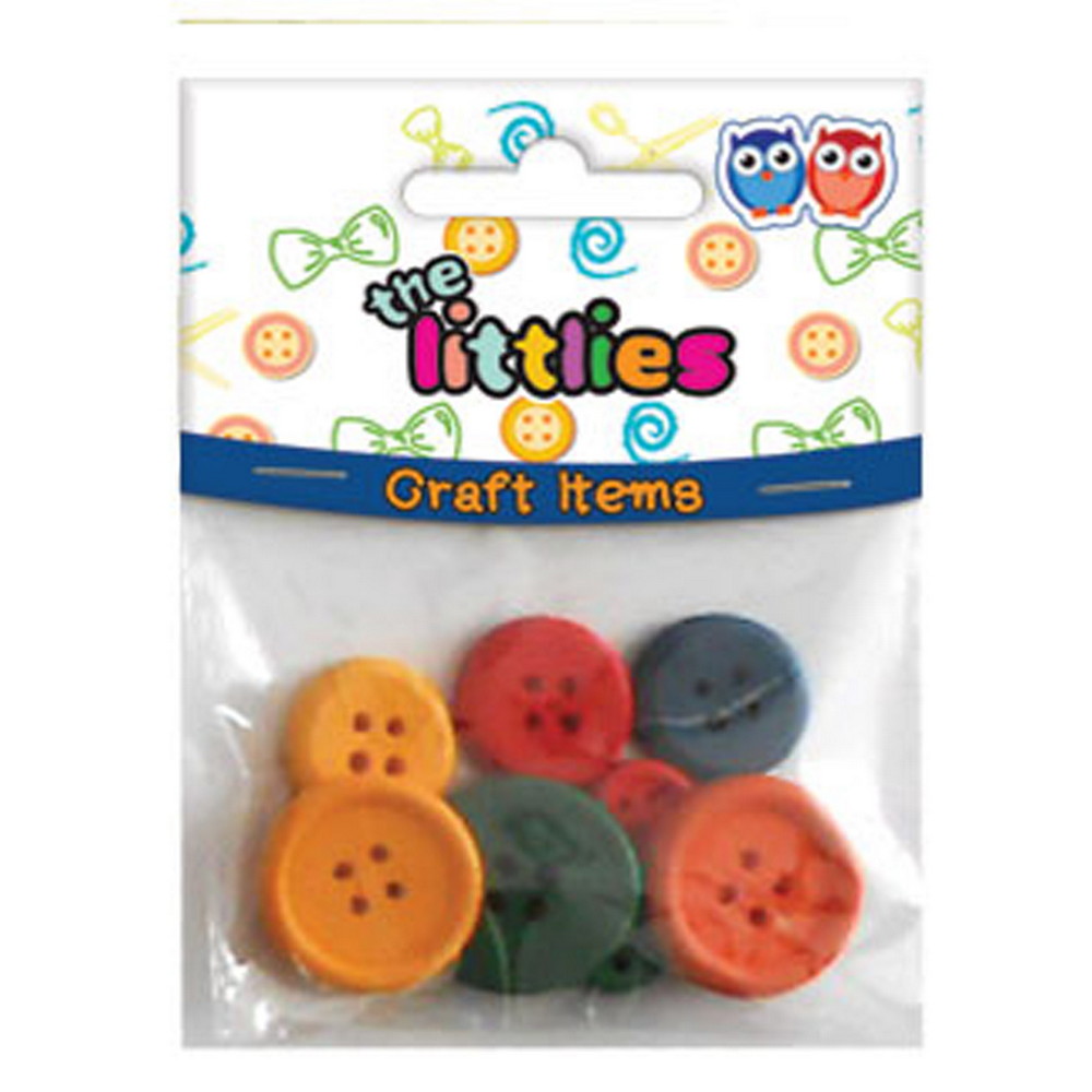 Ξύλινα Κουμπιά Χειροτεχνίας The littlies Χρωματιστά 9 Τμχ.  000646066 - the littlies