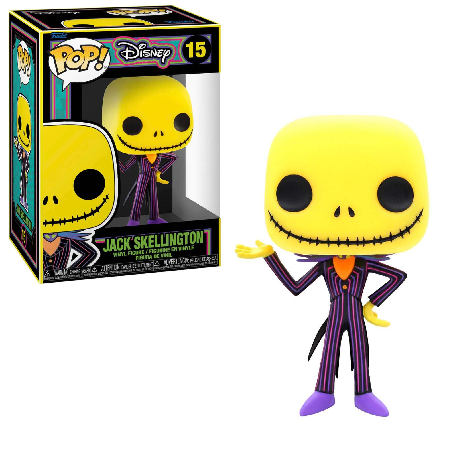 Funko Pop! Disney: The Nightmare Before Christmas - Jack Skellington (Blacklight) #15 Vinyl Figure - Funko Pop!