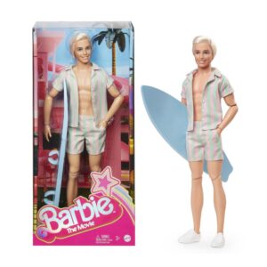 Barbie The Movie Κούκλα Ken Pastel Striped Beach Matching Set HPJ97 - Barbie