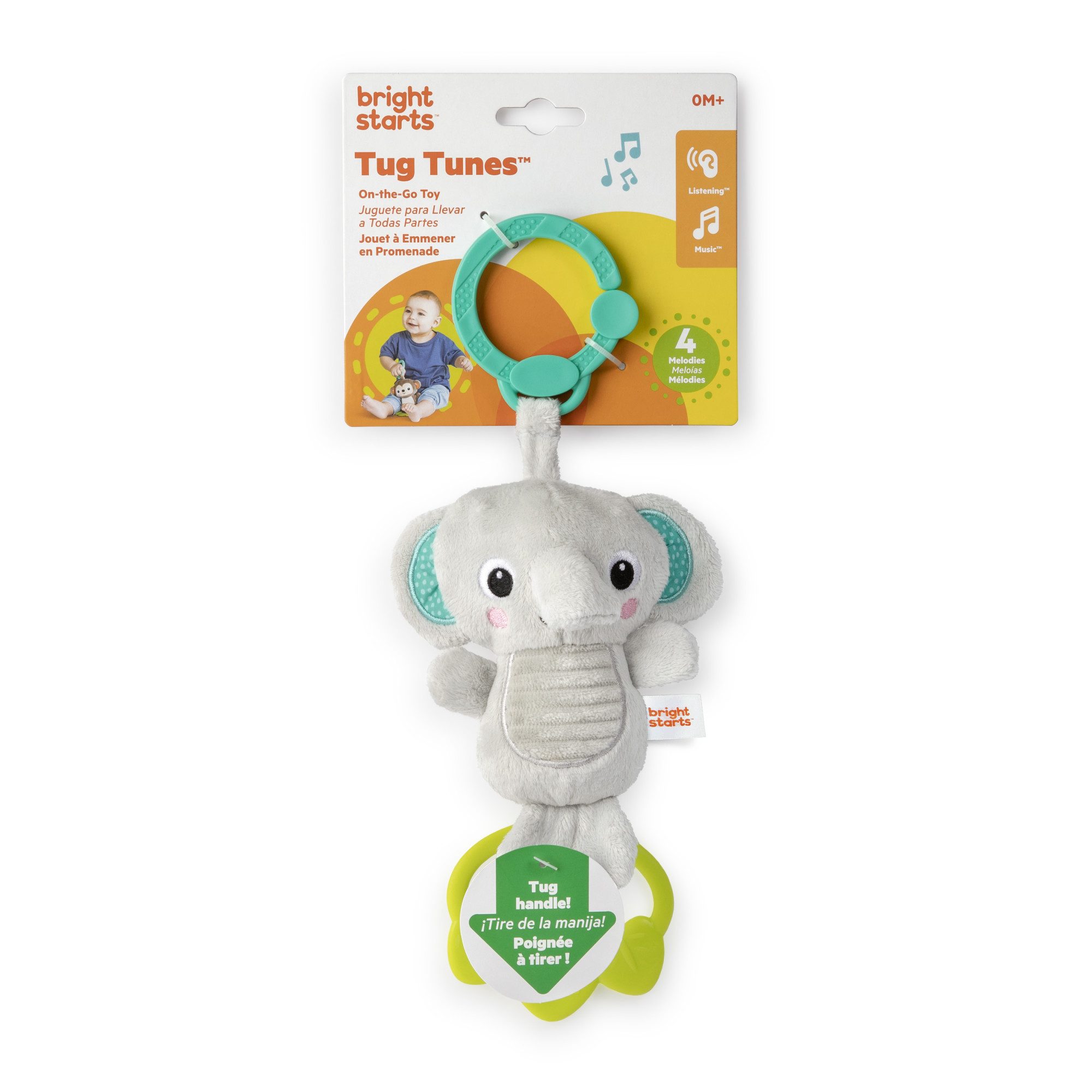 Bright Starts Kids II Tug Tunes Take Along Toy - Elephant Παιχνίδι 12339 - Bright Starts