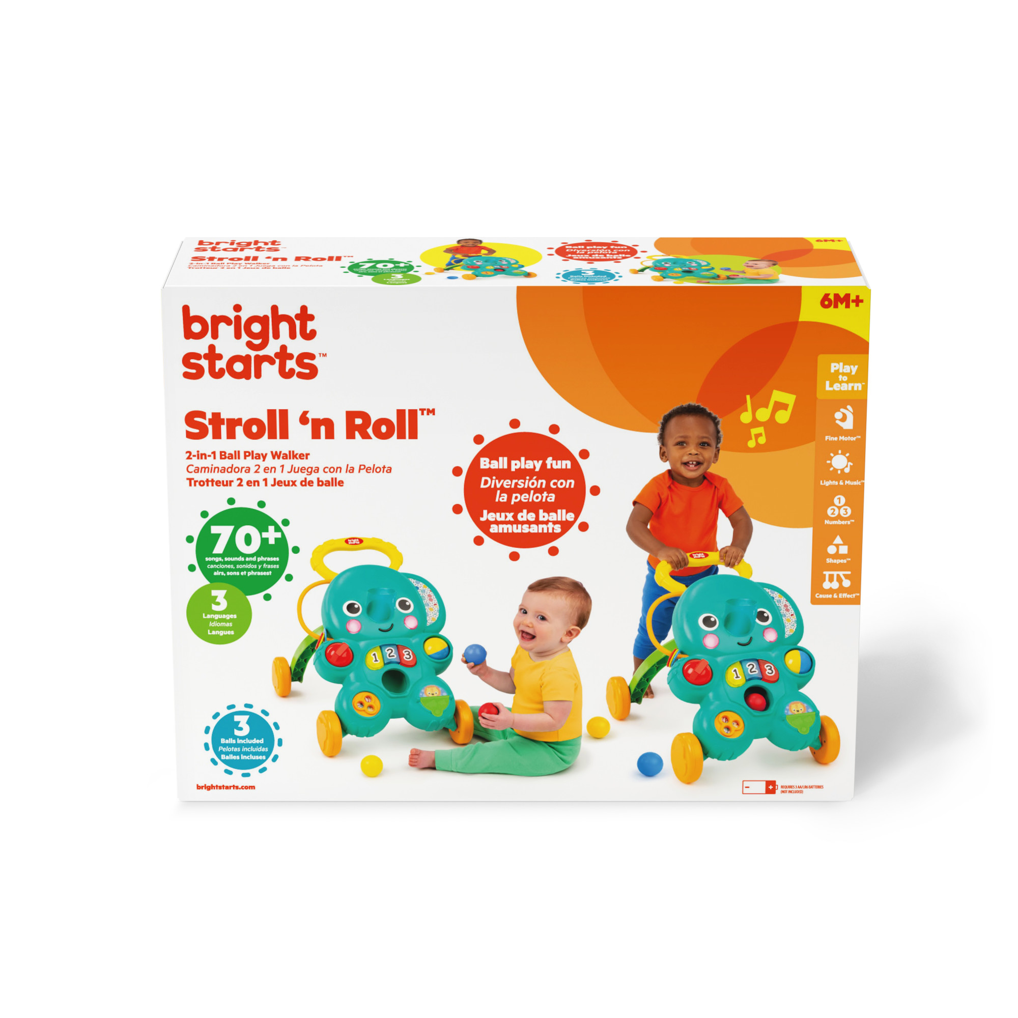 Bright Starts Kids II Stroll 'N Roll 2-In-1 Ball Play Walker 12892 - Bright Starts