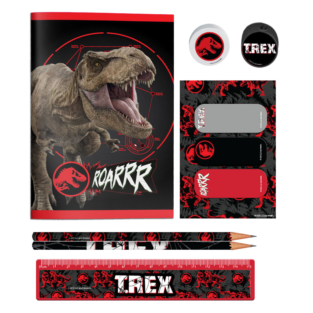 Jurassic World Σχολικό Σετ Jurassic World 10 Τμχ. σε Pvc Τσαντάκι 000570929