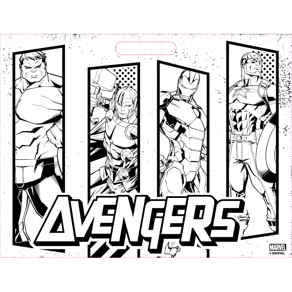 Μπλοκ Χρωματισμού Avengers με 40 Σελ. Χρωματισμού, Αυτοκόλλητα και Κηρομπογιές 000506125 - Avengers