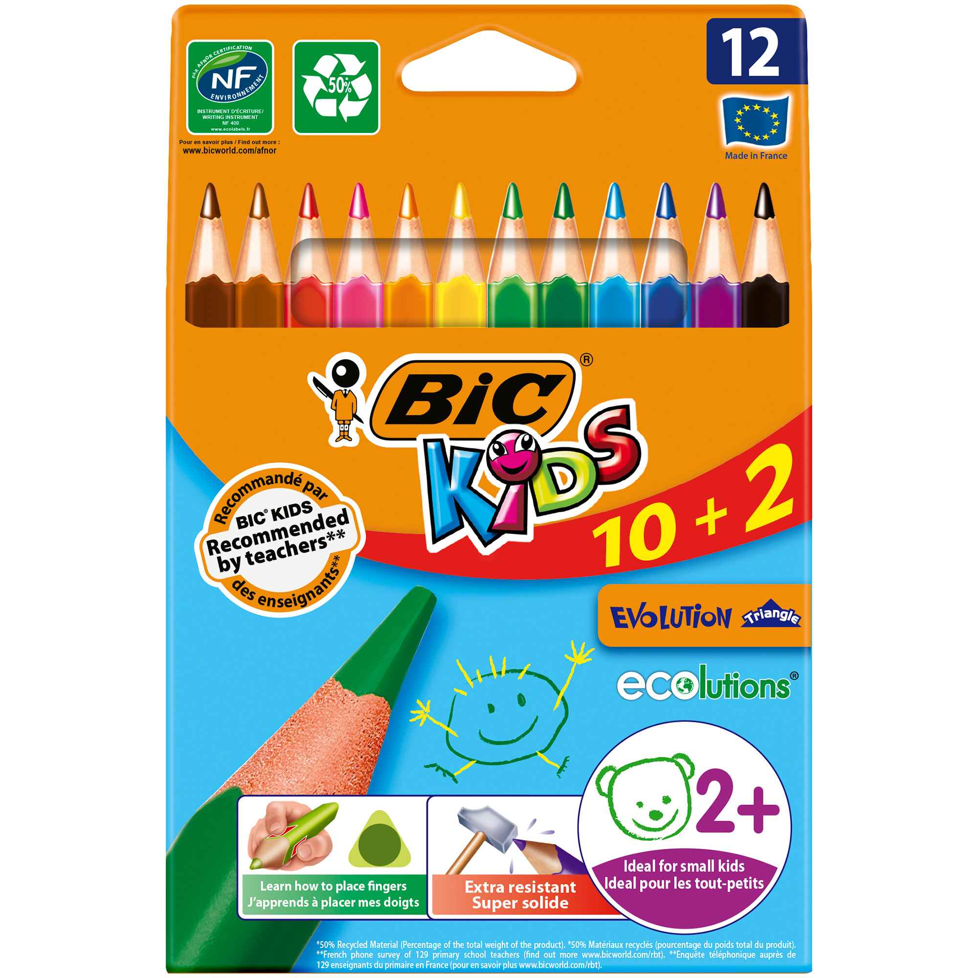 Bic Kids Ξυλομπογιές Evolution Triangle 10+2  8871462 - Bic Kids