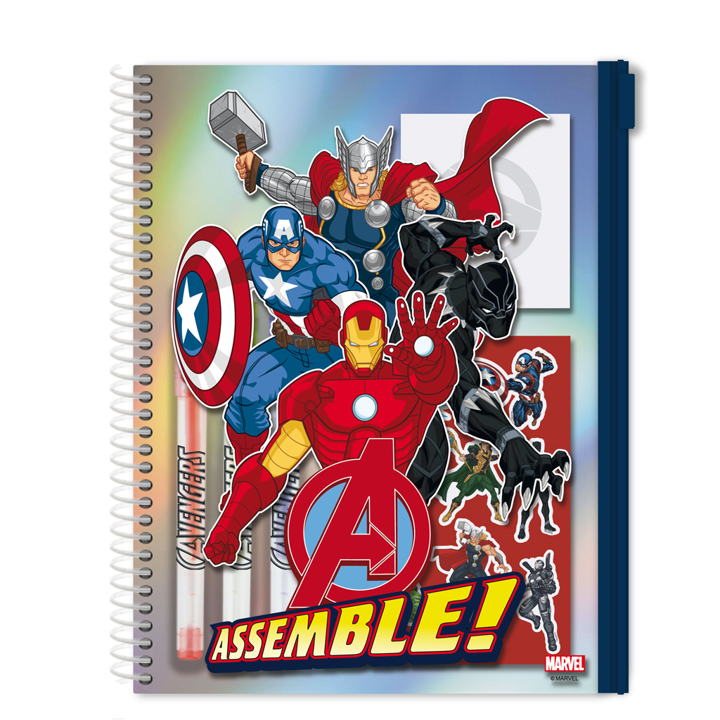 Σχολικό Σετ Avengers 7 Τμχ. με Σημειωματάριο σε PVC Θήκη 000506189 - Avengers
