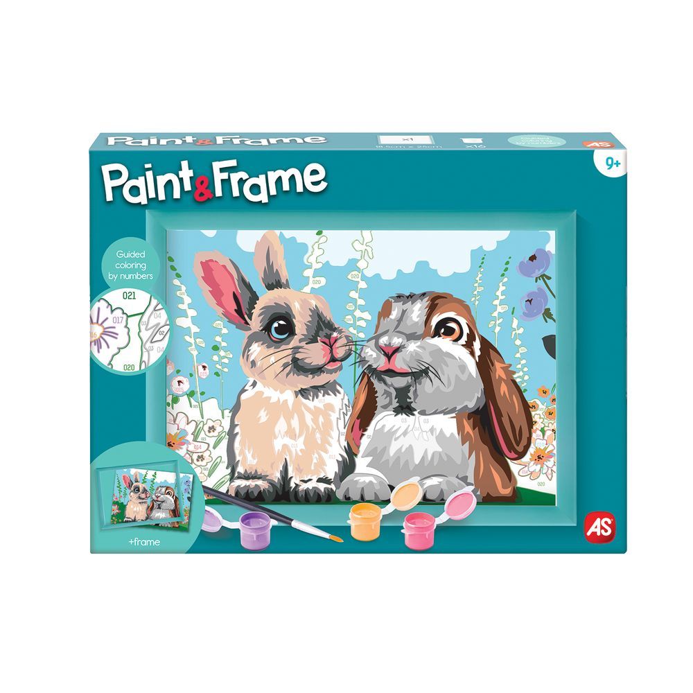 AS Company Paint &amp; Frame Ζωγραφίζω Με Αριθμούς Cute Bunnies Για Ηλικίες 9+ Χρονών 1038-41011 φωτογραφία