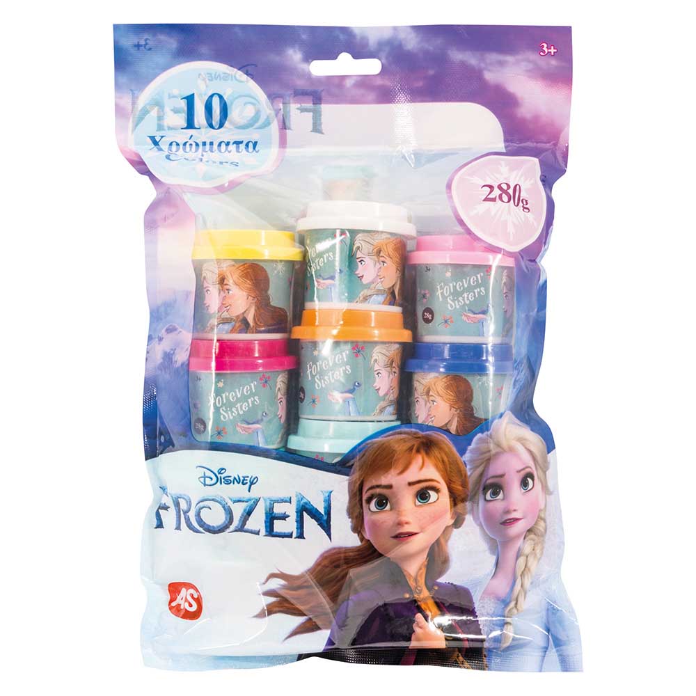AS Πλαστελίνη Disney Frozen Σακουλάκι Με 10 Βαζάκια 280gr 1045-03598 - AS Company