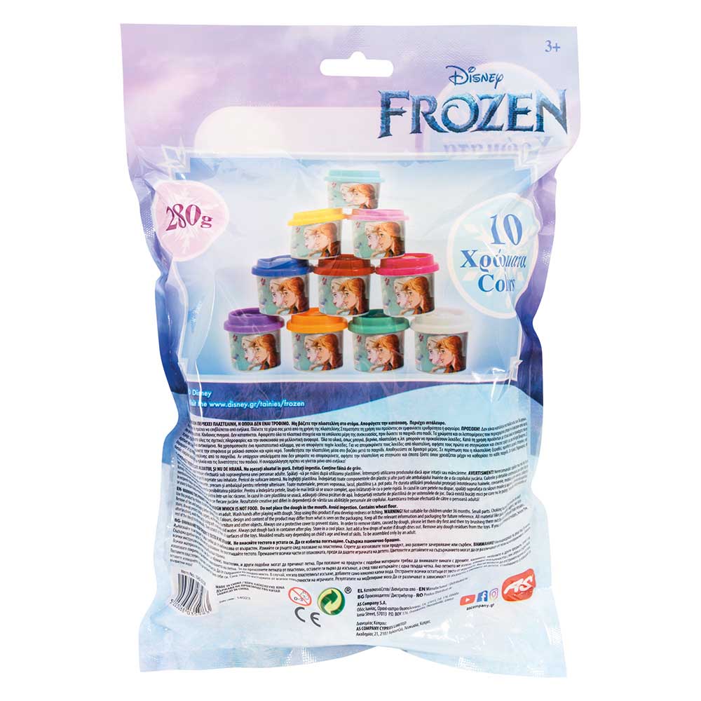 AS Πλαστελίνη Disney Frozen Σακουλάκι Με 10 Βαζάκια 280gr 1045-03598 - AS Company