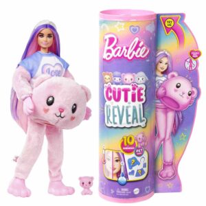 Barbie Cutie Reveal Κούκλα και Αξεσουάρ, Cozy Cute Tees Αρκουδάκι Με Μπλουζάκι 'Love' HKR04 - Barbie
