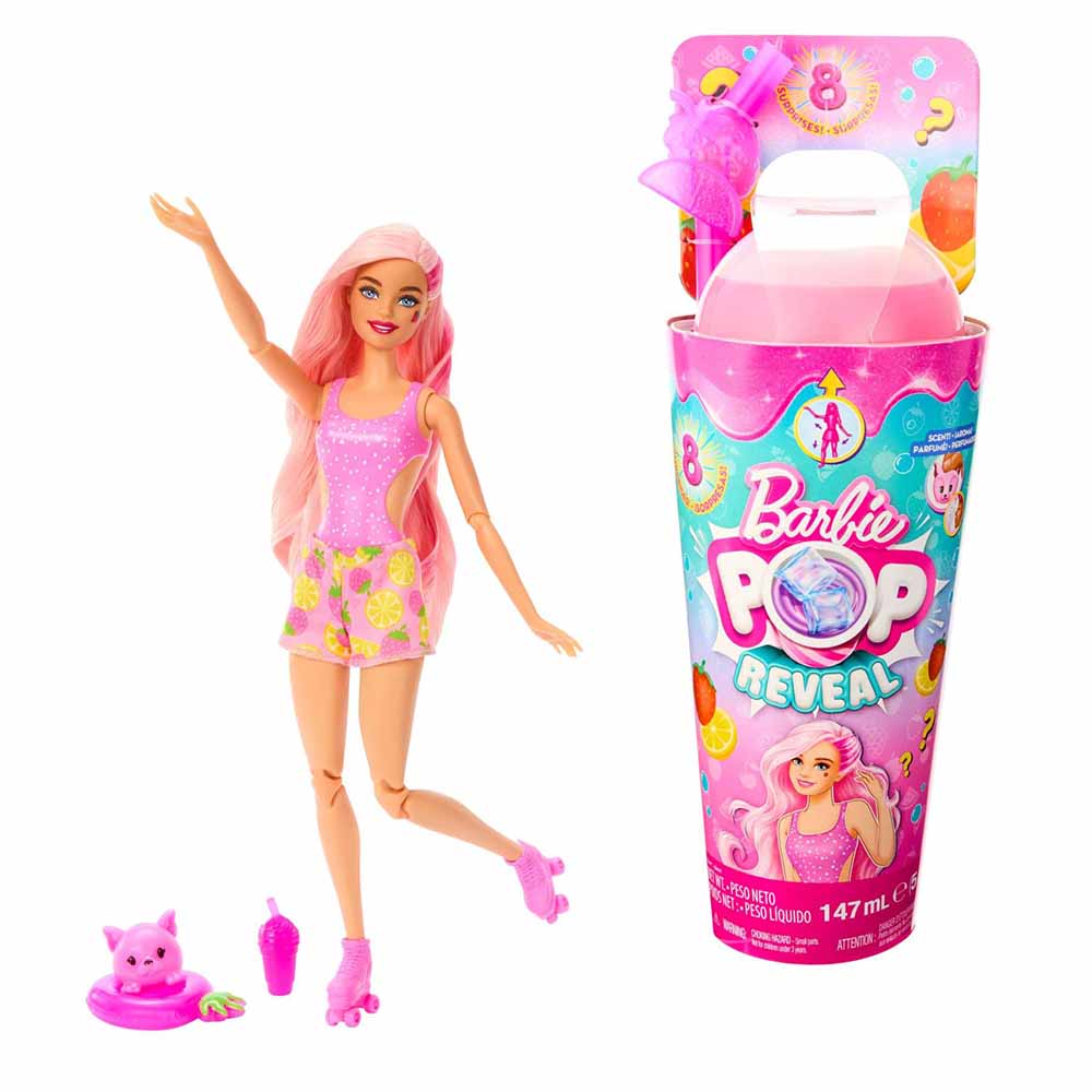 Λαμπάδα Κούκλα Barbie Pop Reveal Φράουλα/Λεμόνι Με 8 Εκπλήξεις HNW41 - Barbie