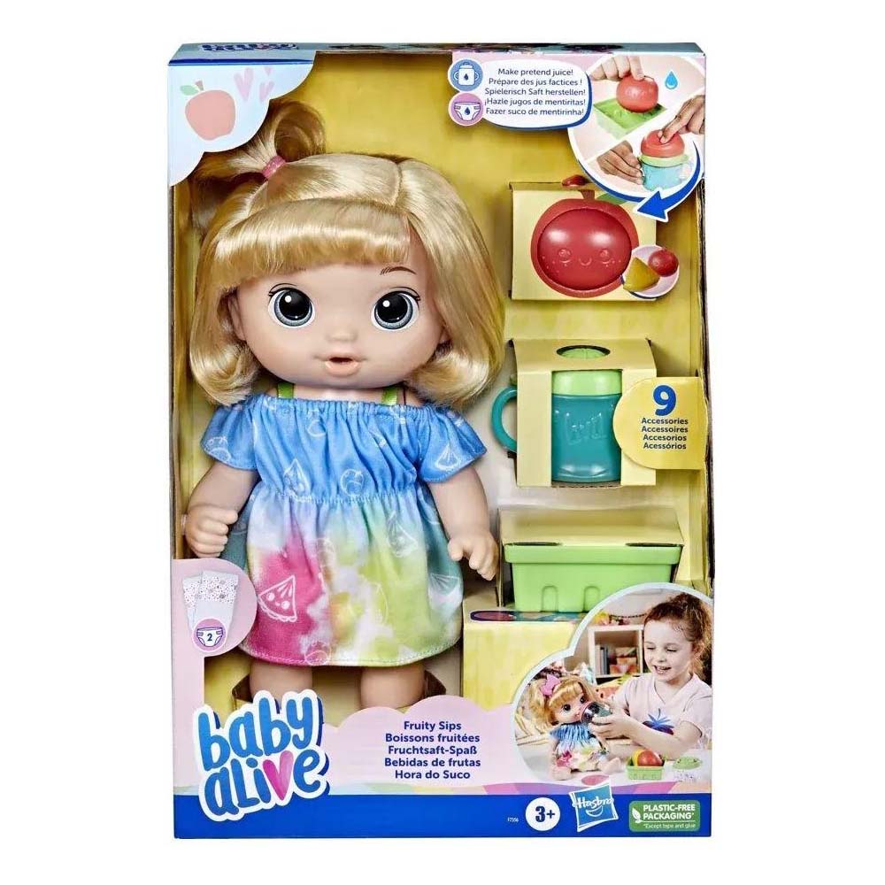 Baby Alive Baby Alive Fruity Sips Doll, Apple Κούκλα Ξανθιά F7356