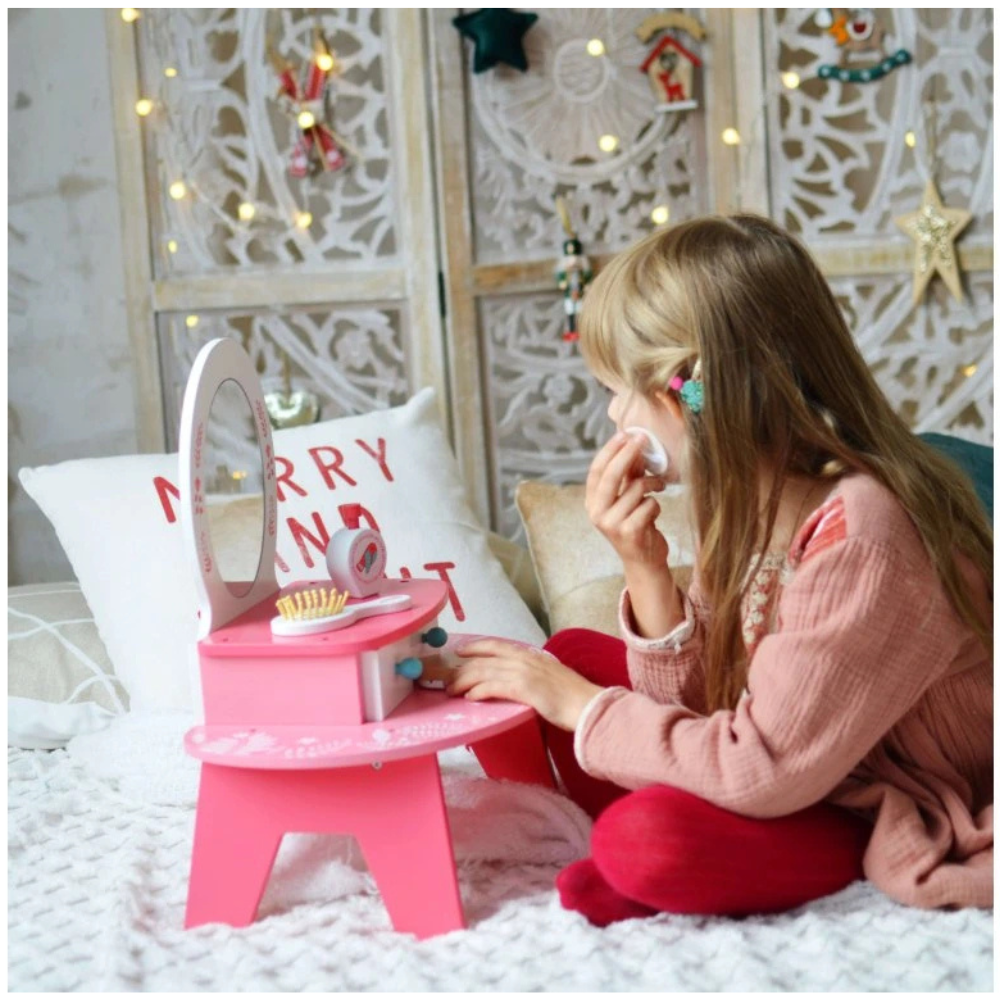 Tooky Toy Ξύλινη Τουαλέτα Ομορφιάς Ροζ TL098A  - Tooky Toy