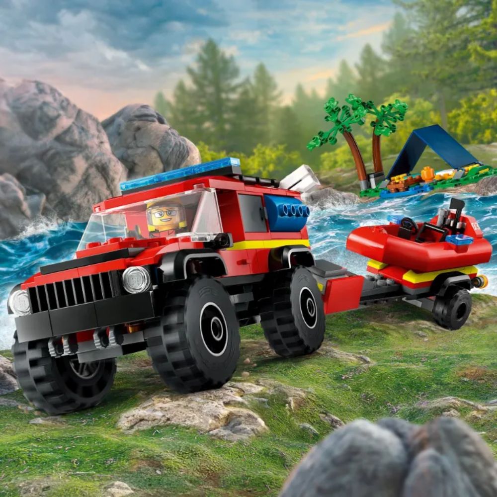 LEGO City Πυροσβεστικό Όχημα 4Χ4 με Φουσκωτό Διάσωσης 60412 - LEGO