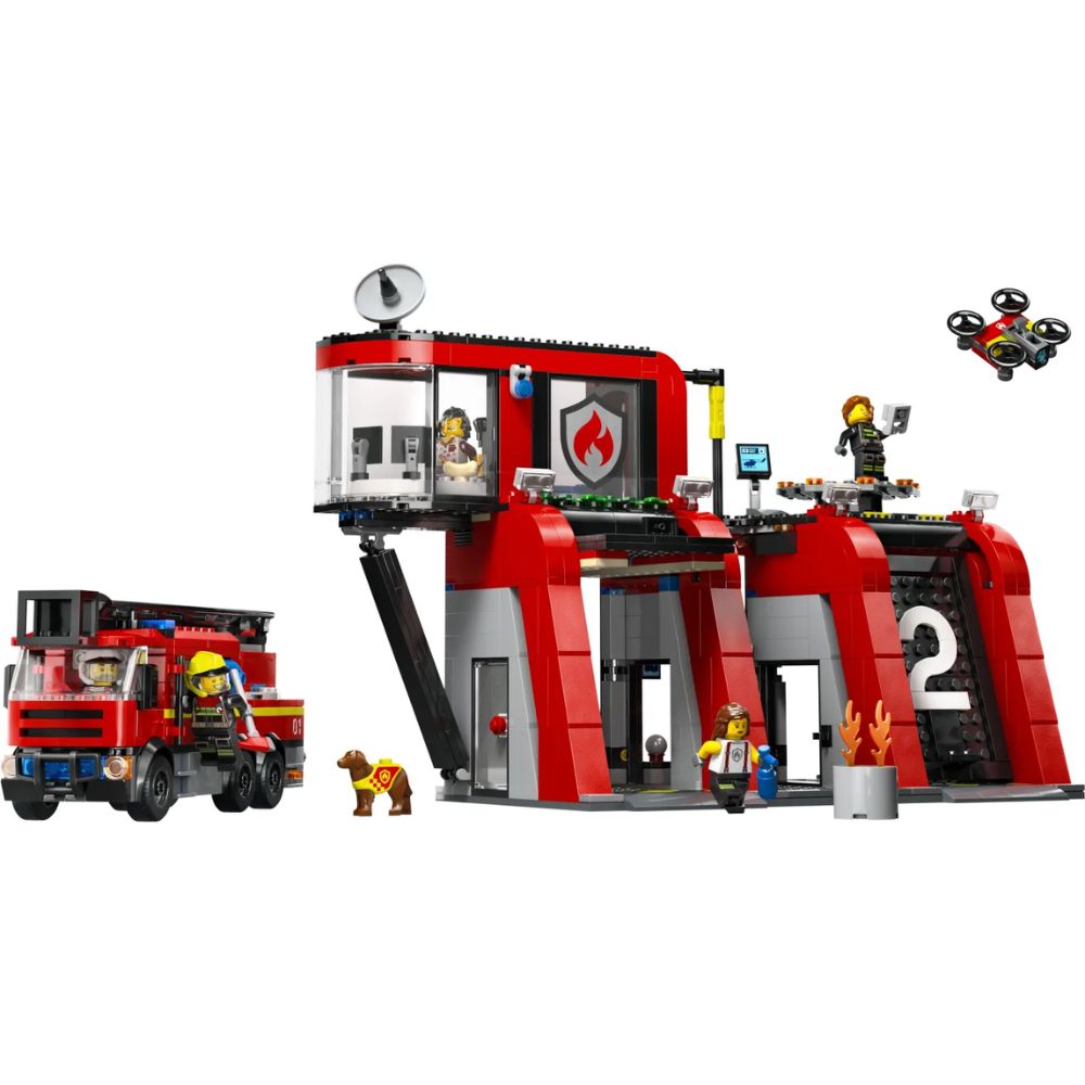 LEGO City Σταθμός Πυροσβεστικής με Πυροσβεστικό Φορτηγό 60414 - LEGO, LEGO City Fire
