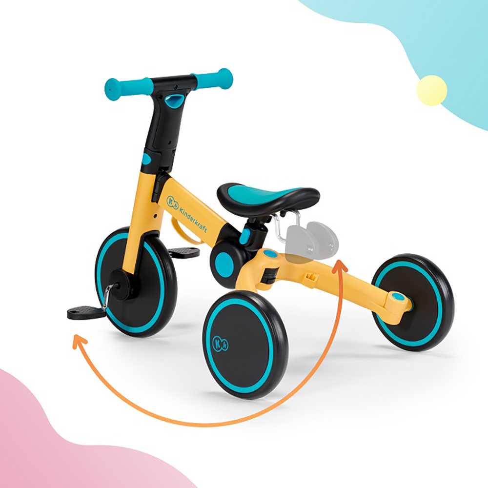Kinderkraft Πτυσόμενο Τρίκυκλο Ποδήλατο 4Trike, Sunflower Blue - Kinderkraft