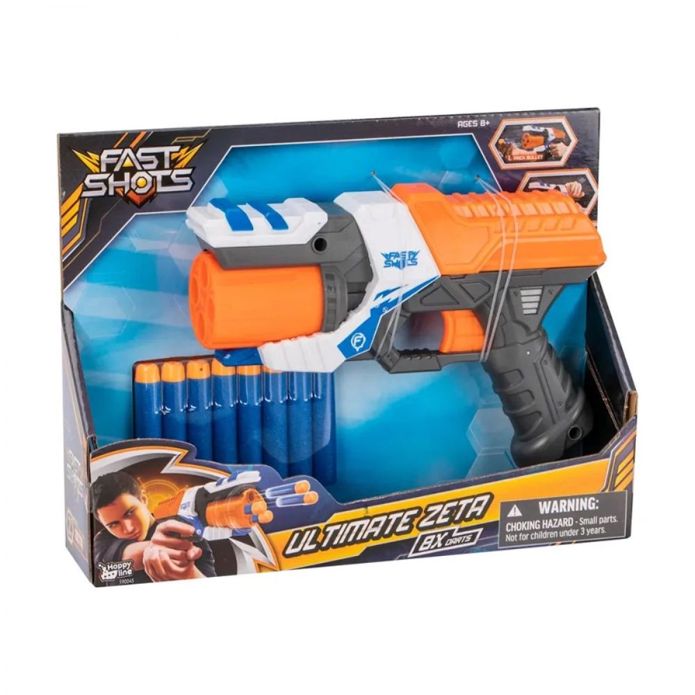 Just Toys Fast Shots - Ultimate Zeta With 8 Foam Darts, 590045