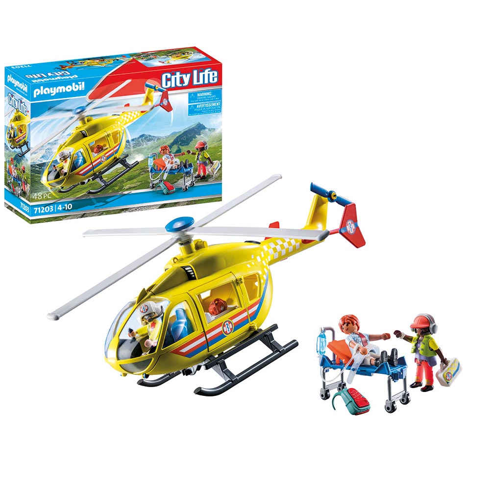 Playmobil City Life Ελικόπτερο Πρώτων Βοηθειών 71203 - Playmobil