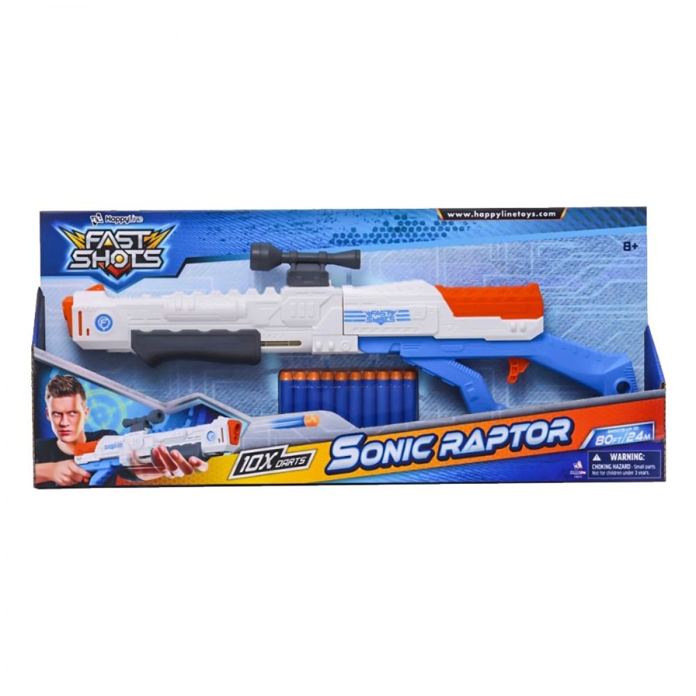 Fast Shots - Sonic Raptor With 1 Foam Darts, 590070 - Just Toys