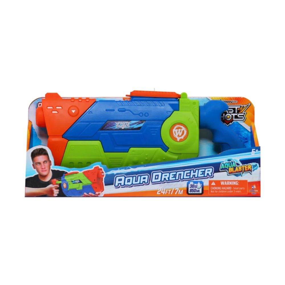 Just Toys Fast Shots - Water Blaster Aqua Drencher Up To 7m With Tank 850ml, 580030