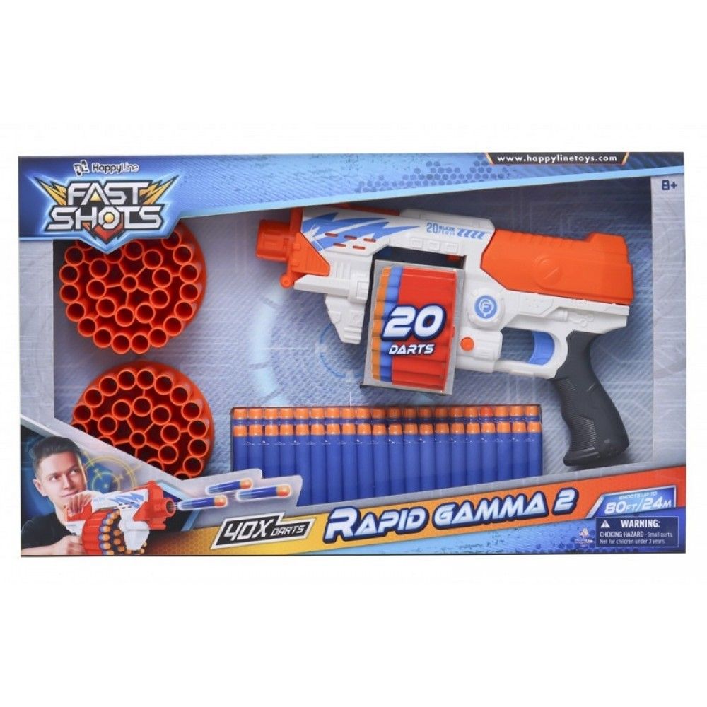 Fast Shots - sonic rapid gamma set with 40 foam darts and 2 Barrels, 590075 - Fast Shots