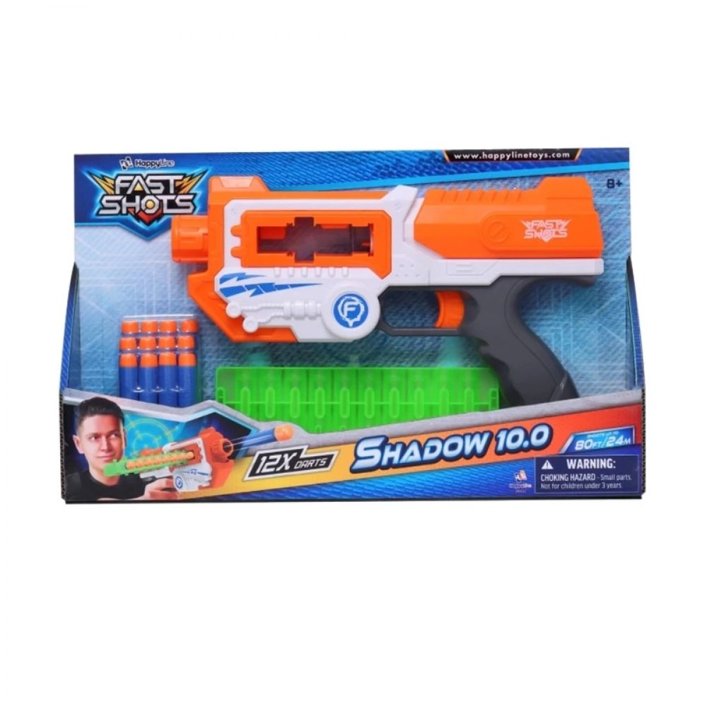 Just Toys Fast Shots - Shadow 10.0 With Foam Darts, 590057