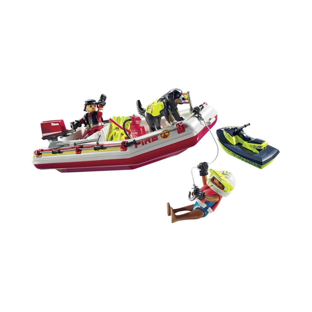 Playmobil Action Heroes - Φουσκωτό Σκάφος Πυροσβεστικής με Θαλάσσιο Scooter, 71464 - Playmobil, Playmobil Action