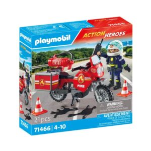Playmobil Action Heroes -  Πυροσβέστης με μοτοσικλέτα, 71466 - Playmobil, Playmobil Action