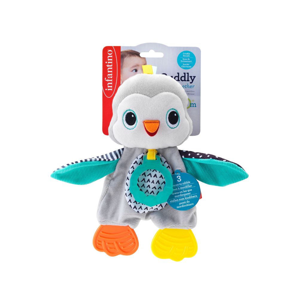 Infantino - Μασητικό πιγκουίνος Cuddly Teether, B-316329-01 - Infantino