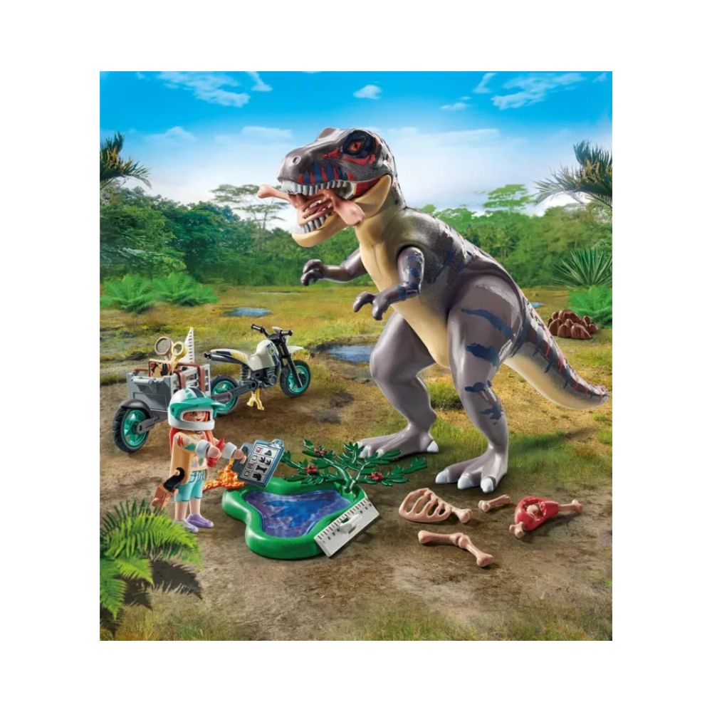 Playmobil Dinos - T-Rex & Εξερευνητής με Μοτοσυκλέτα, 71524 - Playmobil, Playmobil Dinos