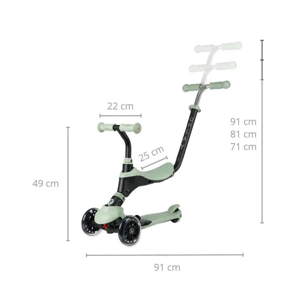 Qplay Sema 3 σε 1 Pro Led Green Scooter 01-1212071-02 - QPLAY