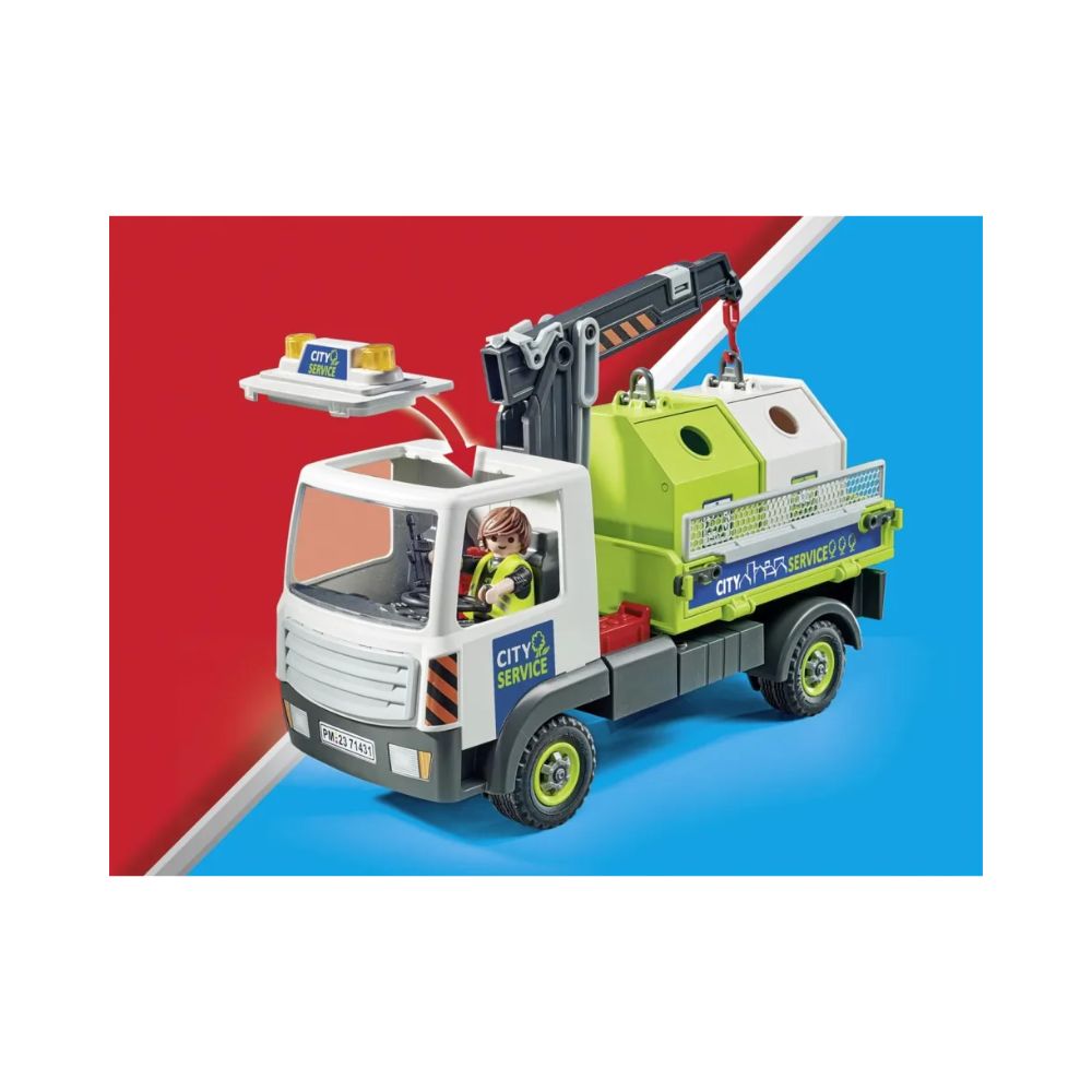 Playmobil - Όχημα Περισυλλογής Κάδων Ανακύκλωσης Γυαλιού, 71431 - Playmobil, Playmobil City Action