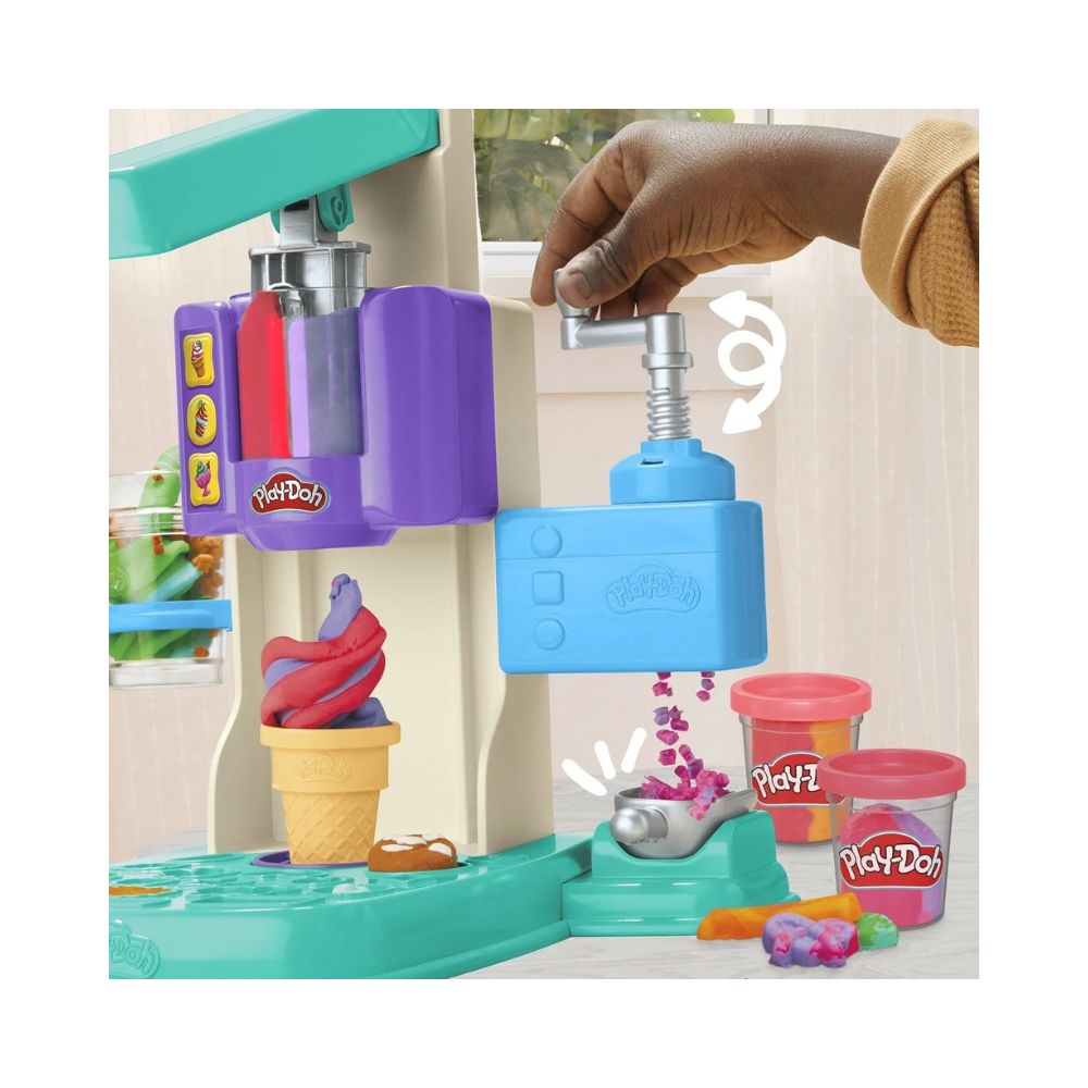 Play-Doh Rainbow Swirl Ice Cream Playset, G0028 - Play-Doh