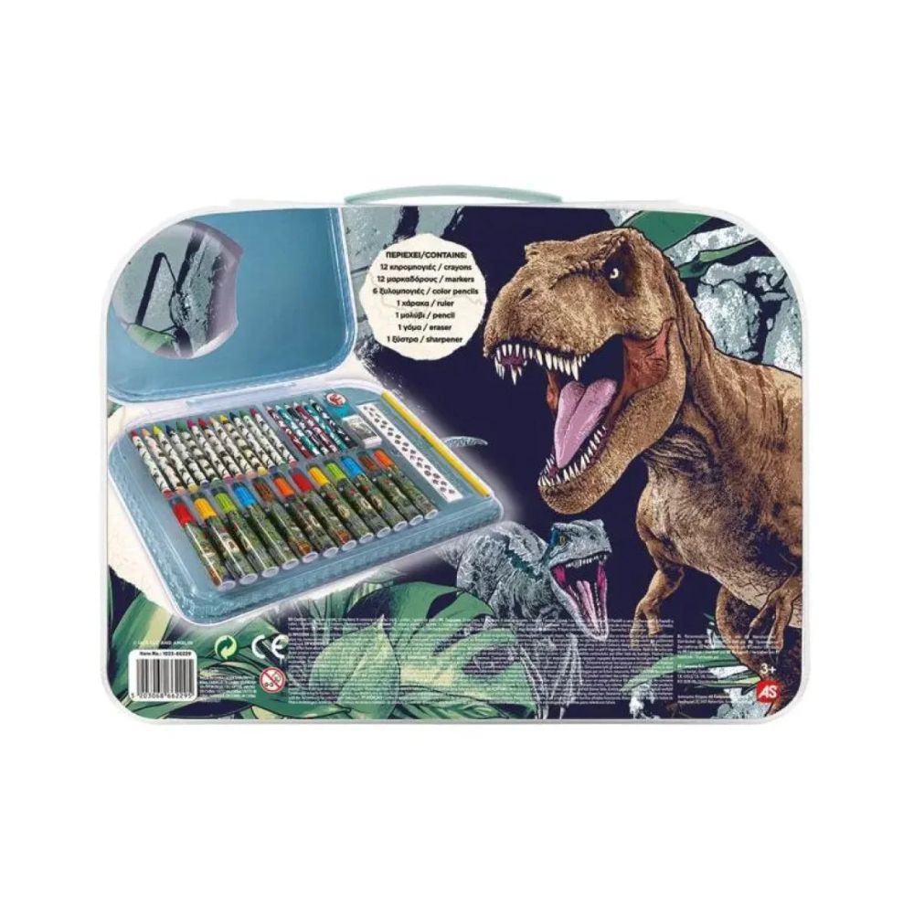 Jurassic World Art Case-Σετ Ζωγραφικής, 1023-66229 - AS Company, Jurassic World