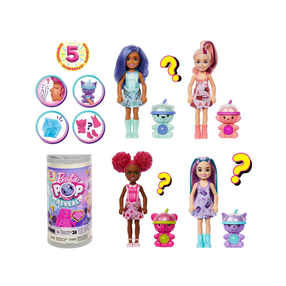 Barbie - Chelsea Pop Reveal Bubble Tea Doll σε Διάφορα Σχέδια, HRK63 - Barbie