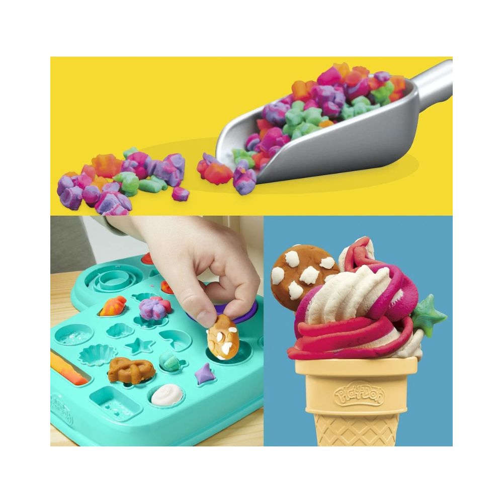 Play-Doh Rainbow Swirl Ice Cream Playset, G0028 - Play-Doh