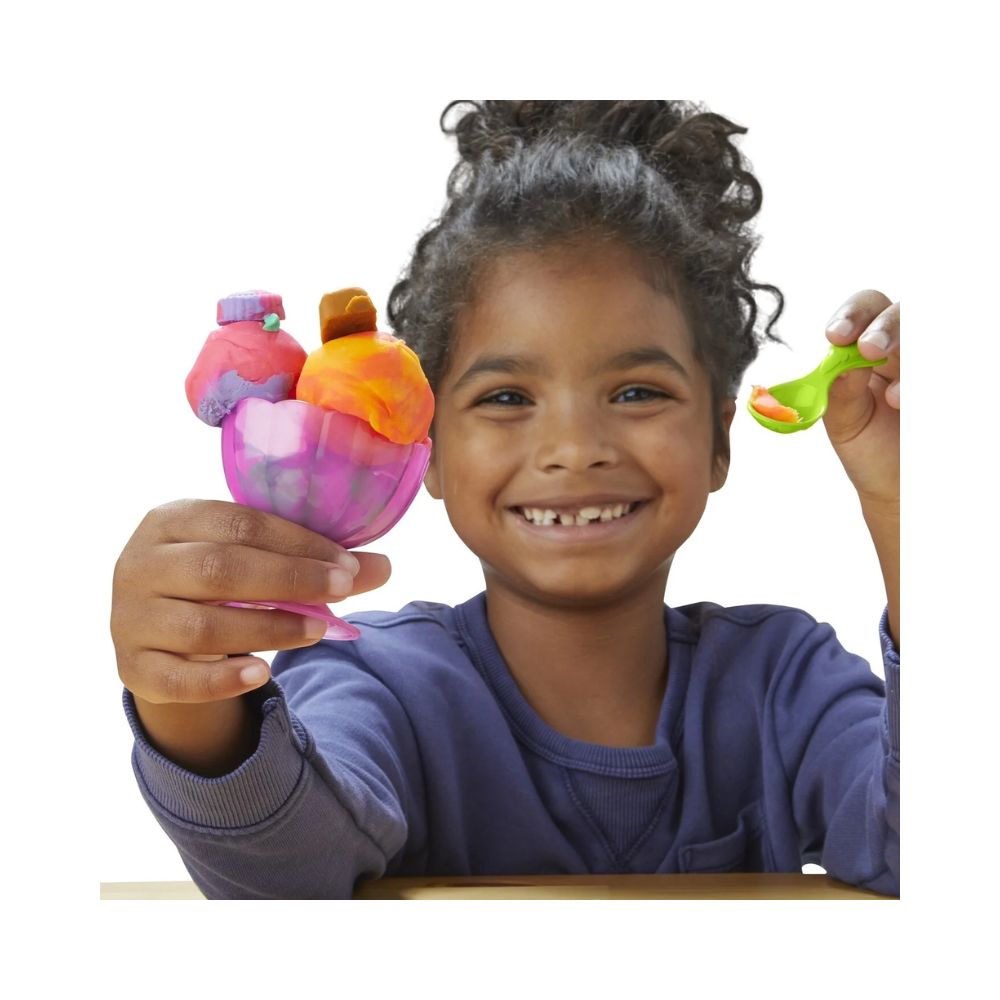 Play-Doh Rainbow Swirl Ice Cream Playset, G0028 - Play-Doh