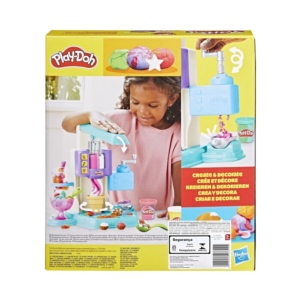 Play-Doh Rainbow Swirl Ice Cream Playset, G0028 - Play-Doh