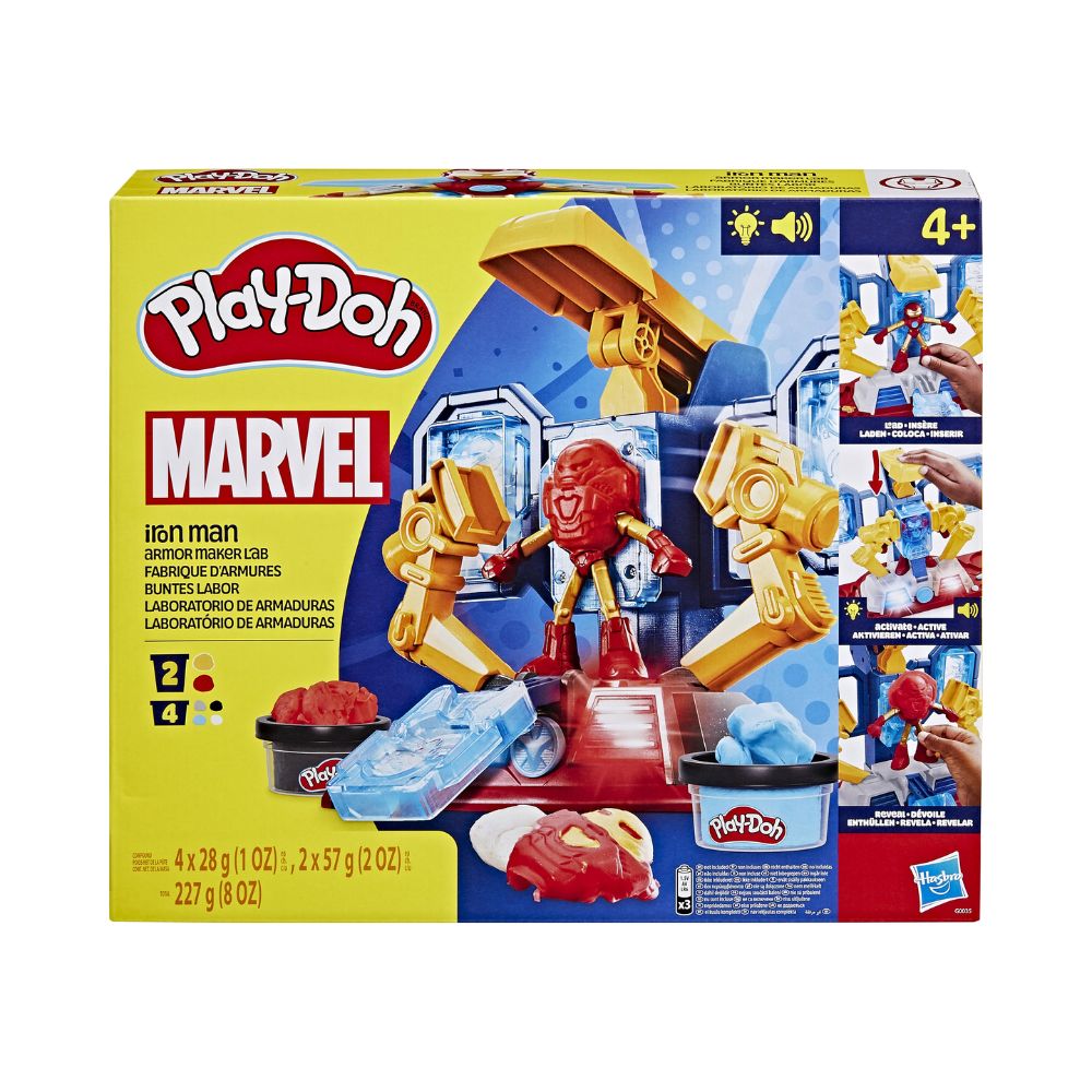 Play-Doh Marvel Iron Man Armor Maker Lab σετ παιχνιδιού με Φιγούρα Δράσης Iron Man, G0035 - Marvel, Play-Doh